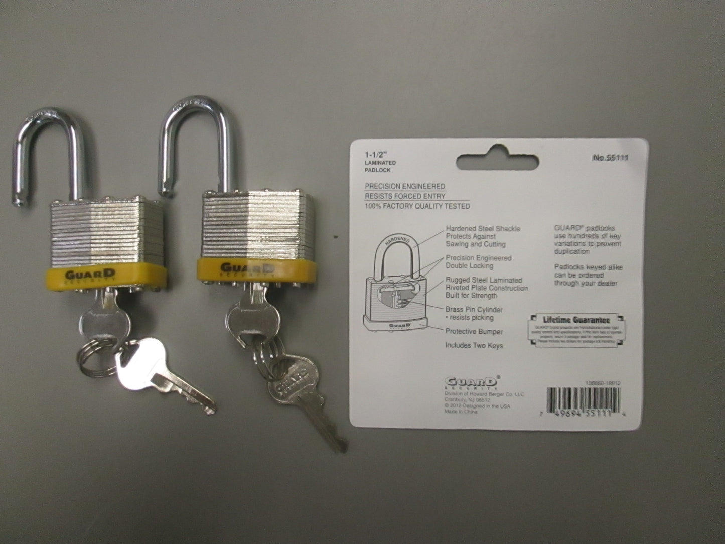 Guard Security 55111 Padlocks Keyed Alike 2 PACK