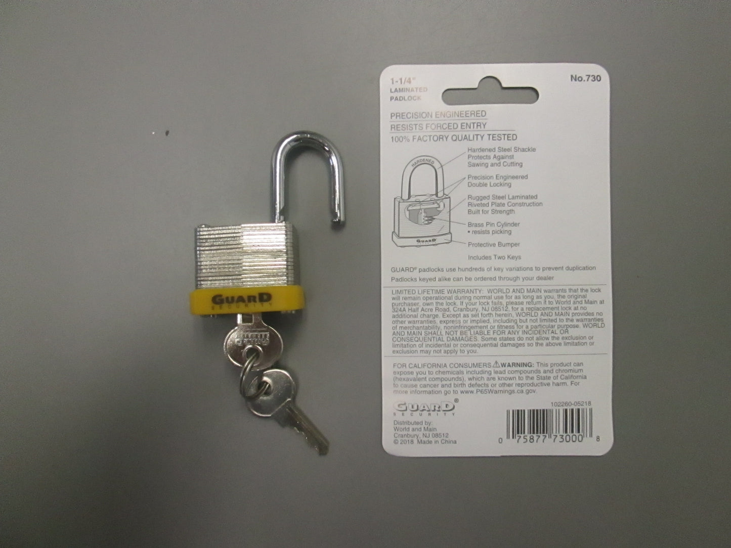 Guard Security Model 730 1 1/4 Inch Laminated Steel Padlock