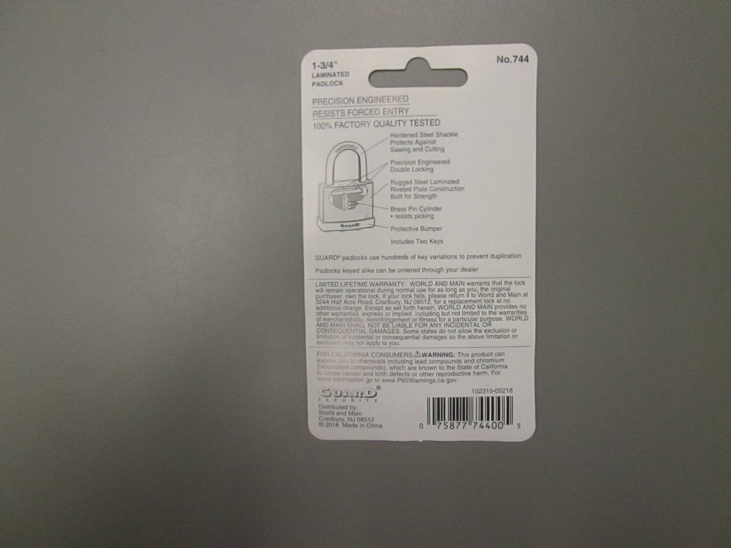 Guard Security 744 1 3/4 Inch Laminated Padlock