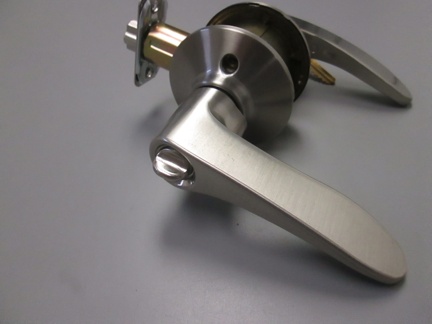 Schlage F Series Keyed Entry Set with Manhattan Style Levers