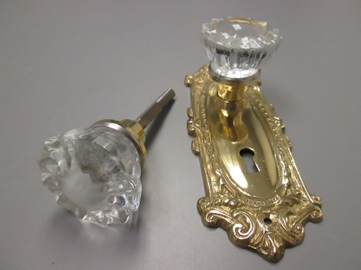 Nostalgic Warehouse Crystal Passage Knobs with Victorian Plates