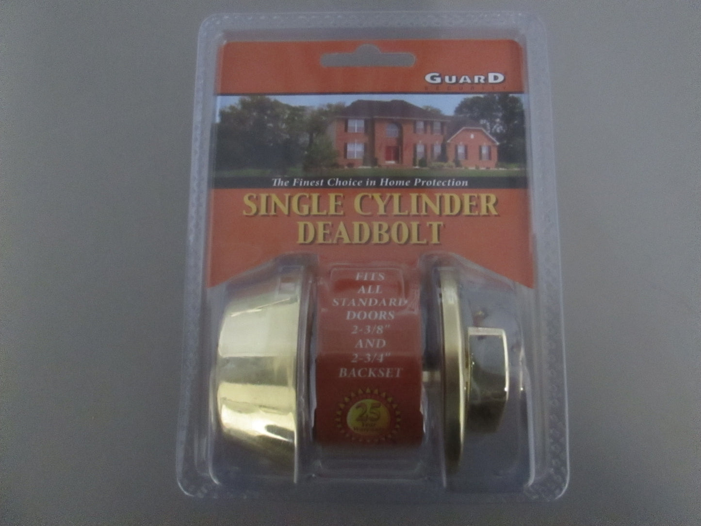 Guard/Ultra Hardware Single Cylinder Deadbolt Polished Brass