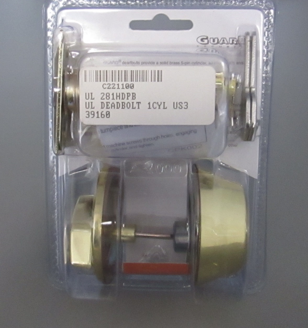 Guard 281 HDPB Single Cylinder Deadbolt Brass