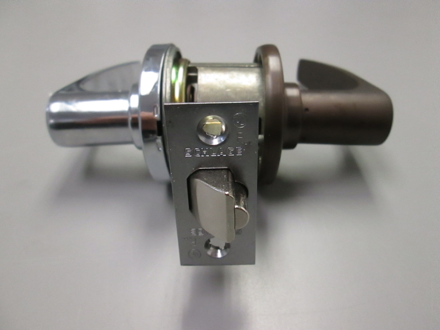 Schlage S40 Commercial Grade Privacy Set with Jupiter Style Handles Split Finish