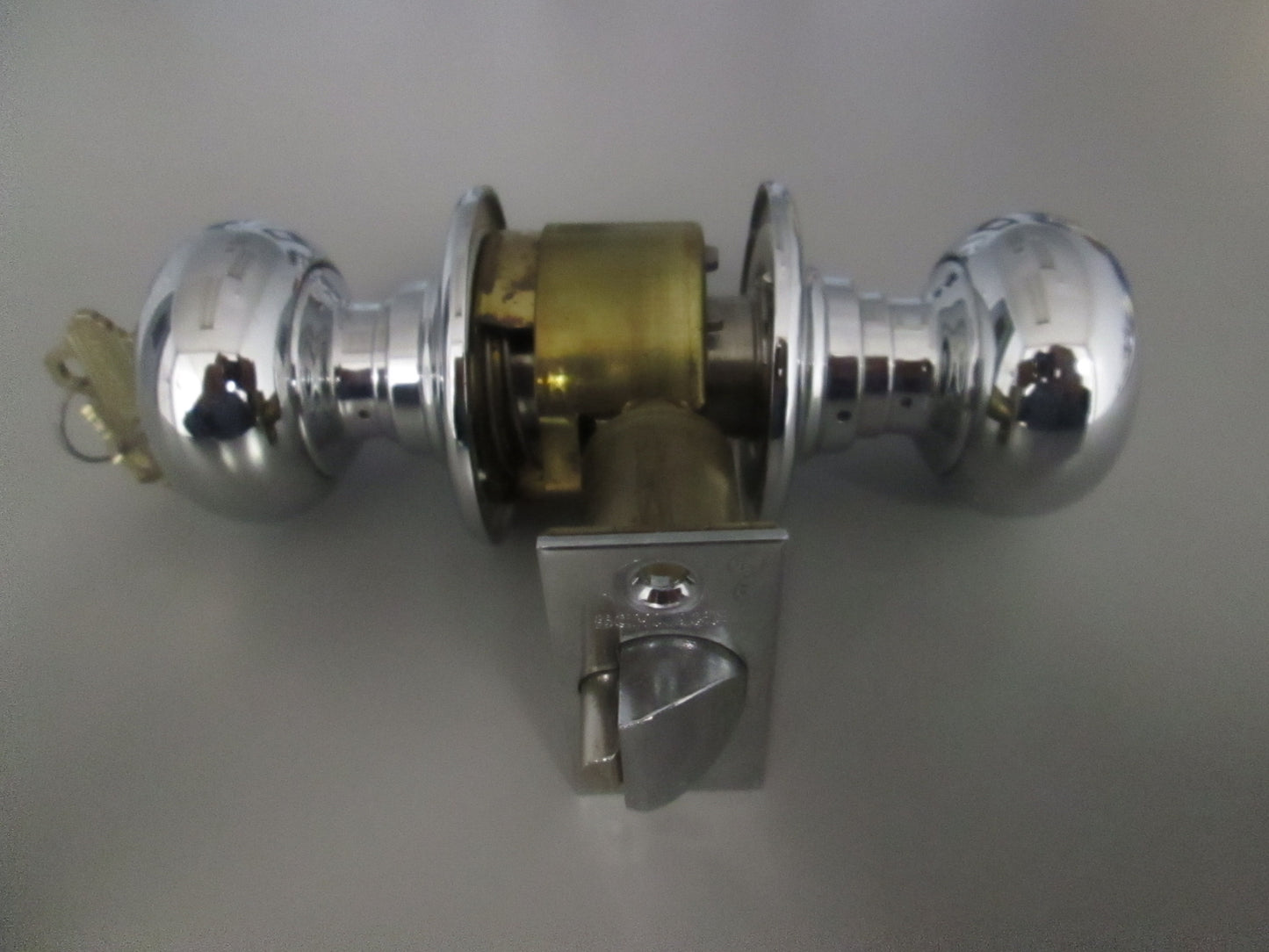 Schlage C80 PD Heavy Duty Marine Grade Storeroom Set with Plymouth Style knobs Polished Chrome