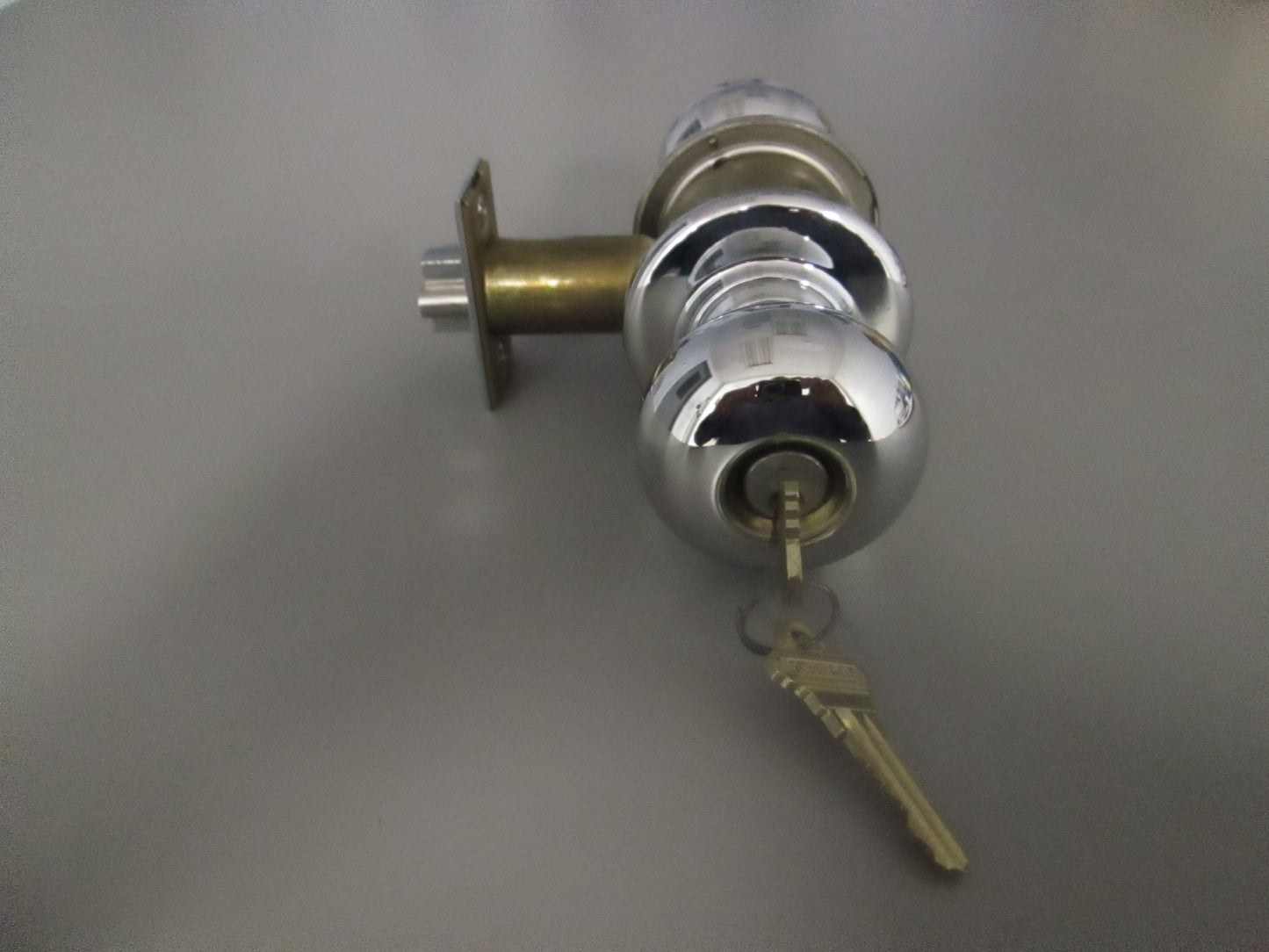 Schlage C80 PD Heavy Duty Marine Grade Storeroom Set with Plymouth Style knobs Polished Chrome