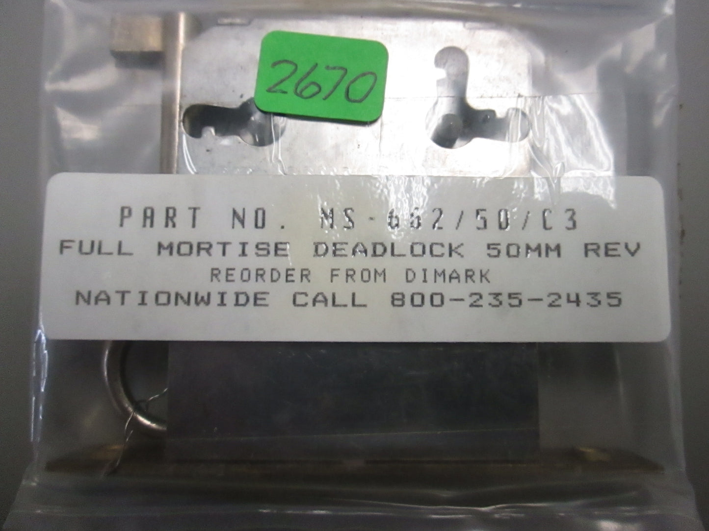 DiMark MS 662/50 Full Mortise Drawer Lock