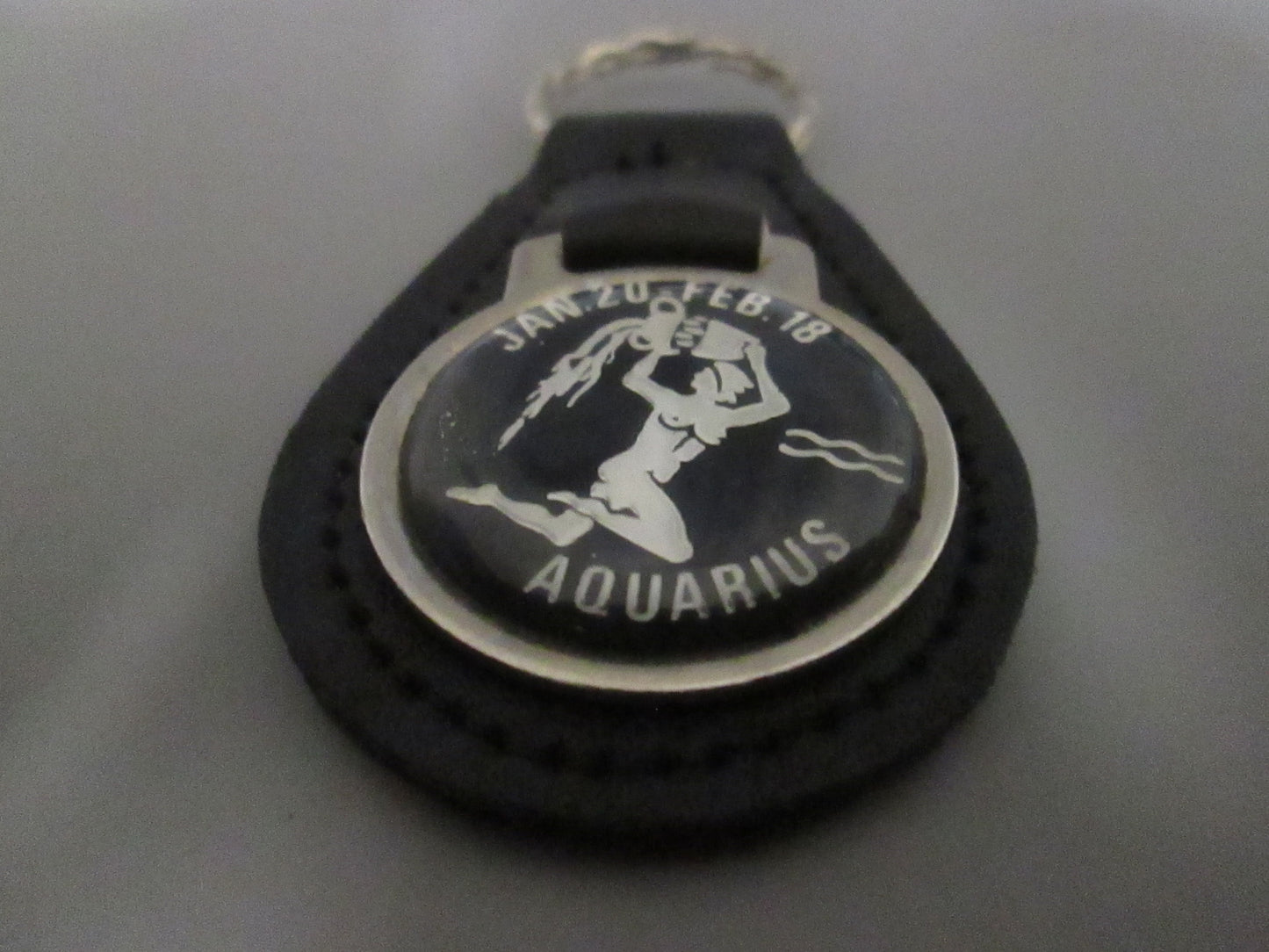 Leather Fob Key Holder wth Zodiac Symbols
