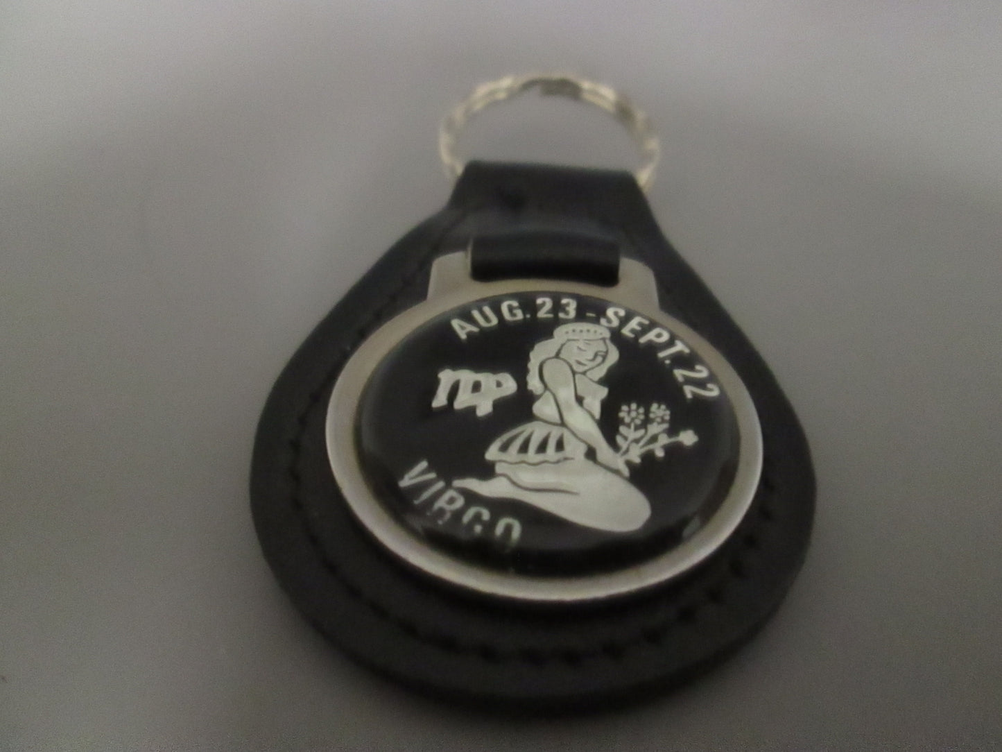 Leather Fob Key Holder wth Zodiac Symbols