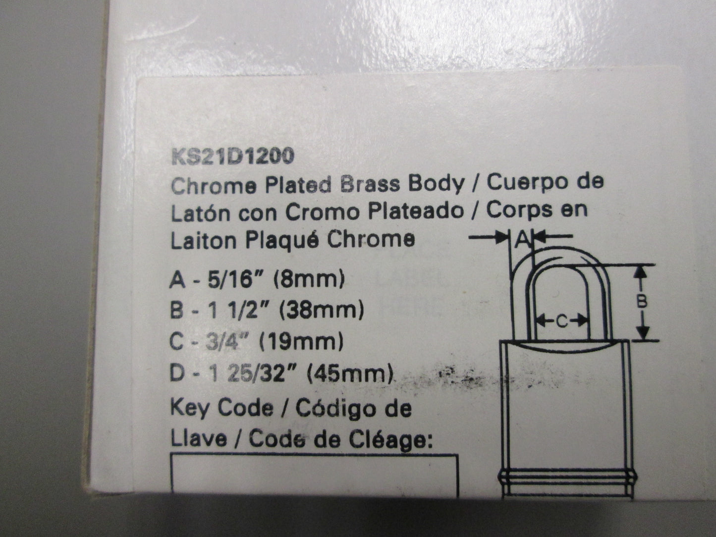 Schlage KS21F 1200 Solid Brass Padlock for Schlage (LFIC/FSIC)Style Removeable Core Polished Chrome