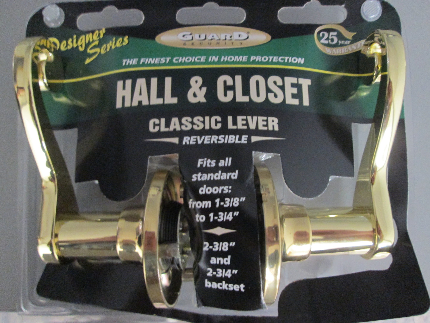 Guard 2004RL Light Duty Passage Set with Flair Style Levers Polished Brass