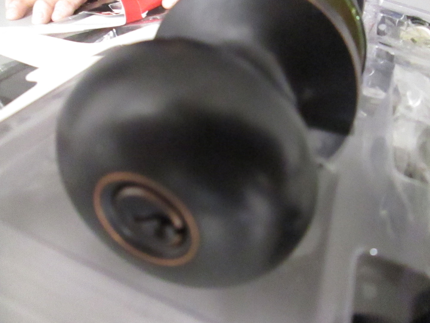 Ultra 42049 Keyed Entry with Deadbolt with Plymouth Knobs Dark Bronze