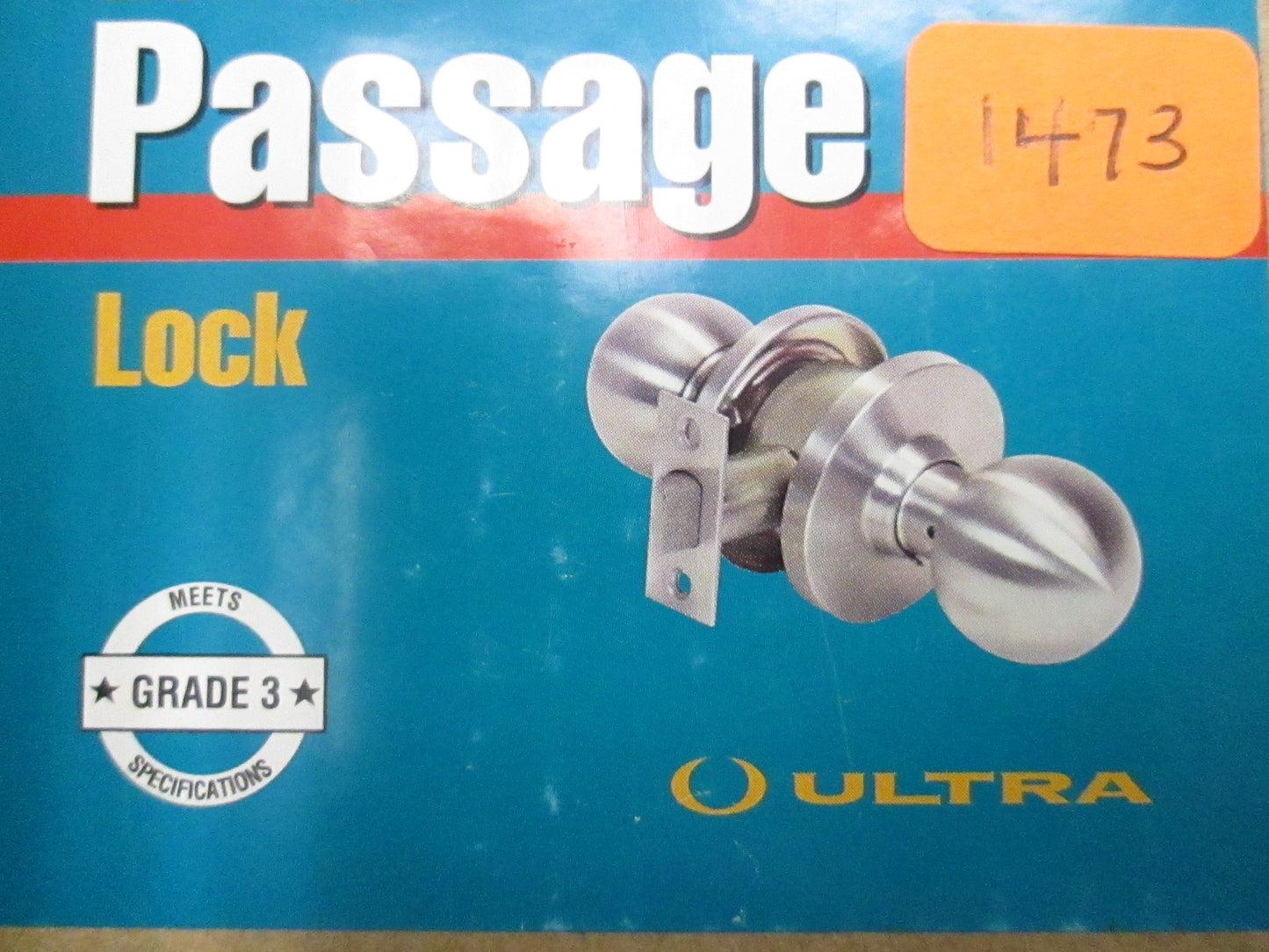 Ultra 44145 Light Commercial Passage Set with Orbit (Ball-shaped) Knobs Satin Chrome