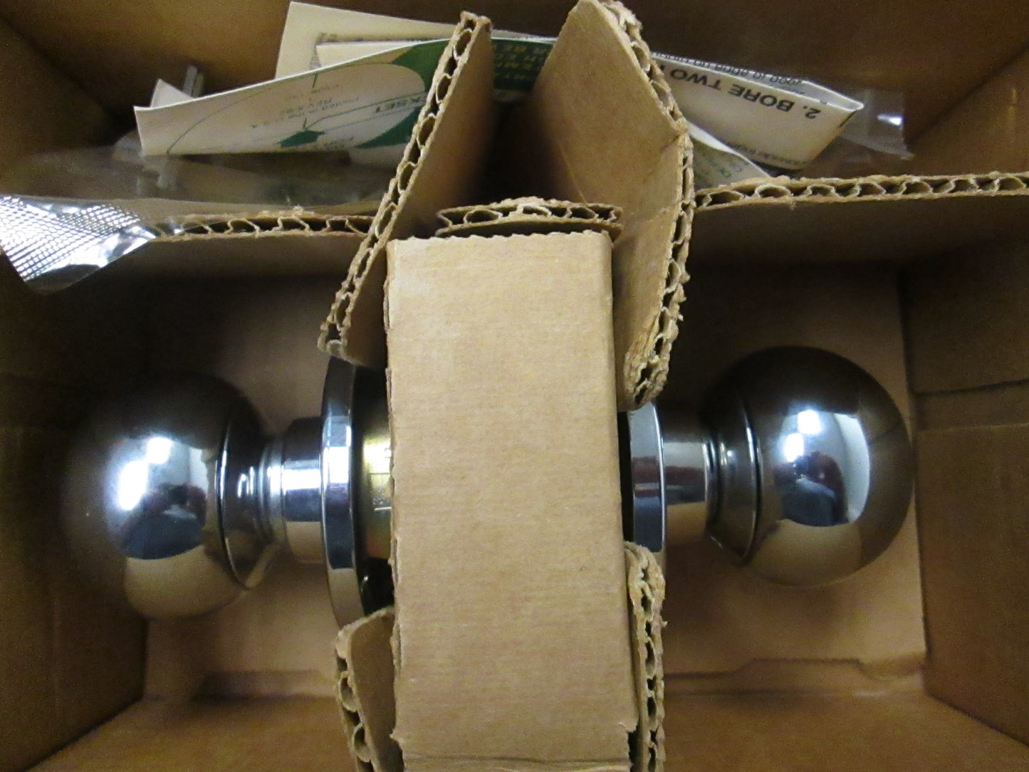 Schlage D44S Hospital Privacy Set with Orbit (BALL) Style Knobs Polished Chrome