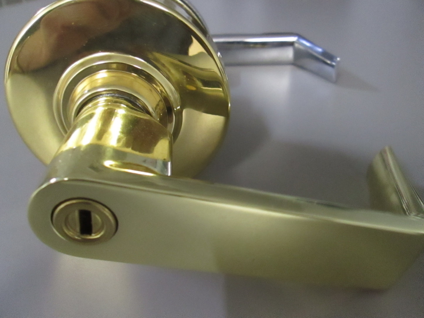 Schlage ND40S Privacy Lever Set with Rhodes Style Levers Split Finish Polished Brass-Polished Chrome ORIGINAL