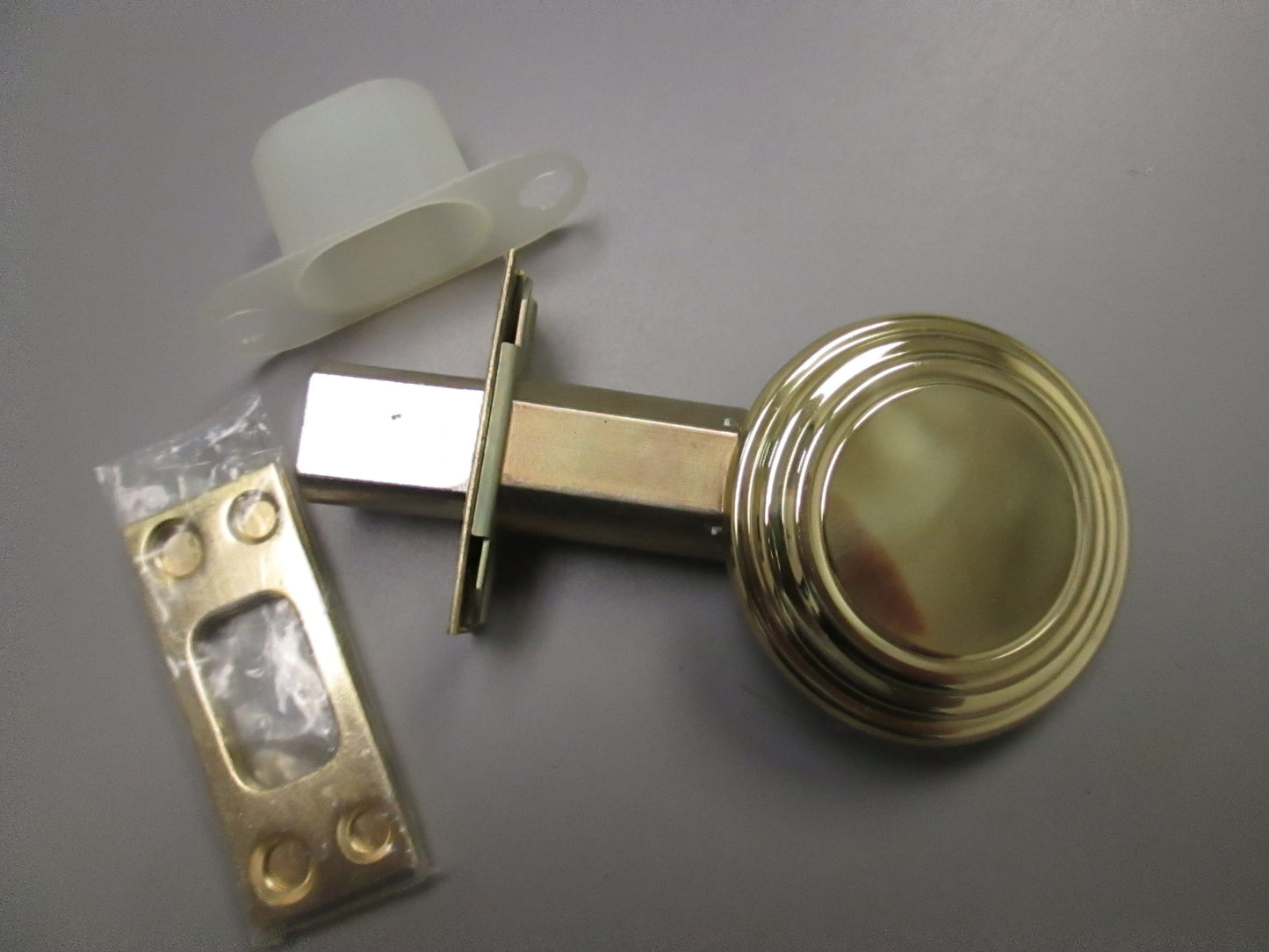 Arrow E60 Blind Bolt with Blank Trim Outside Polished Brass