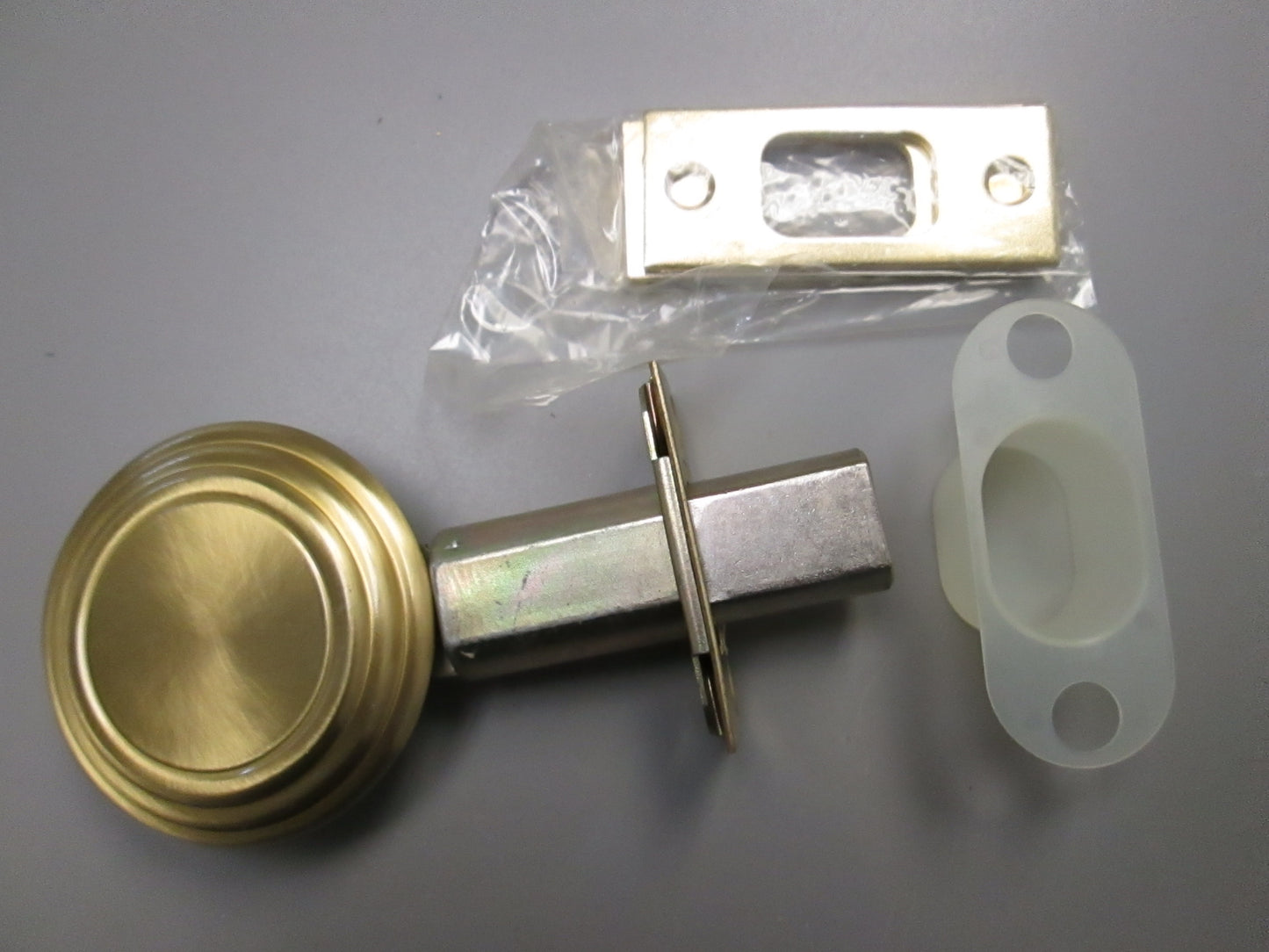 Arrow E60 Blind Bolt with Blank Plate Outside Satin Brass