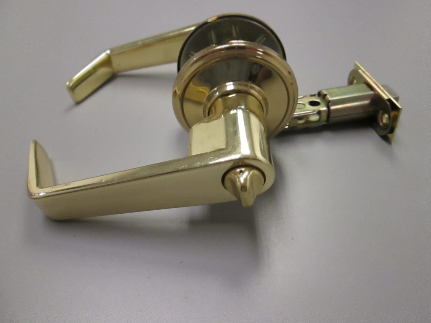 Arrow CL02 Light Duty Tubular Privacy Set with Solar Style Levers Polished Brass