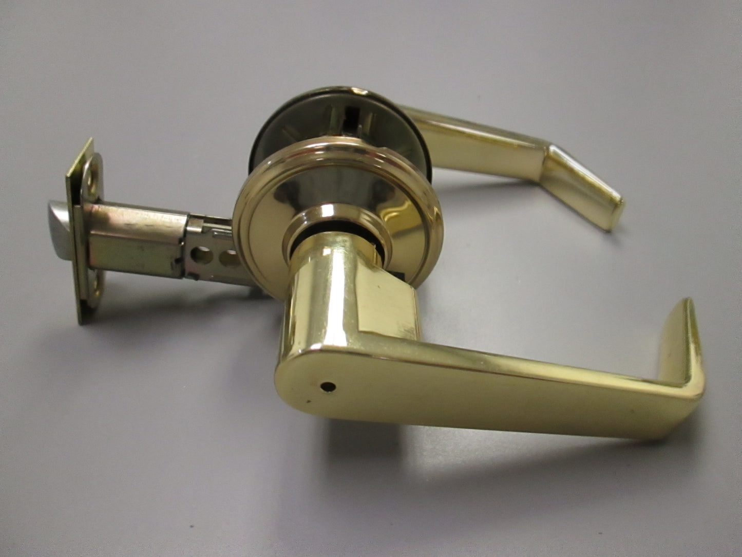 Arrow CL02 Light Duty Tubular Privacy Set with Solar Style Levers Polished Brass