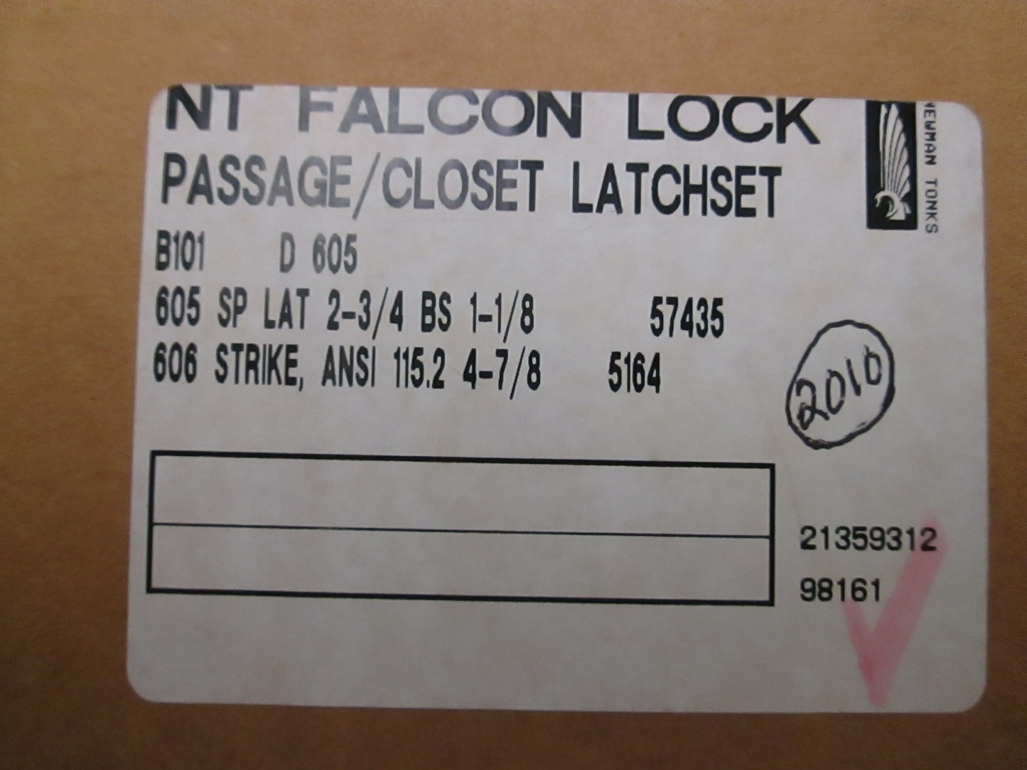 Falcon B101 D Passage Lever Set with Dane Style Levers Polished Brass