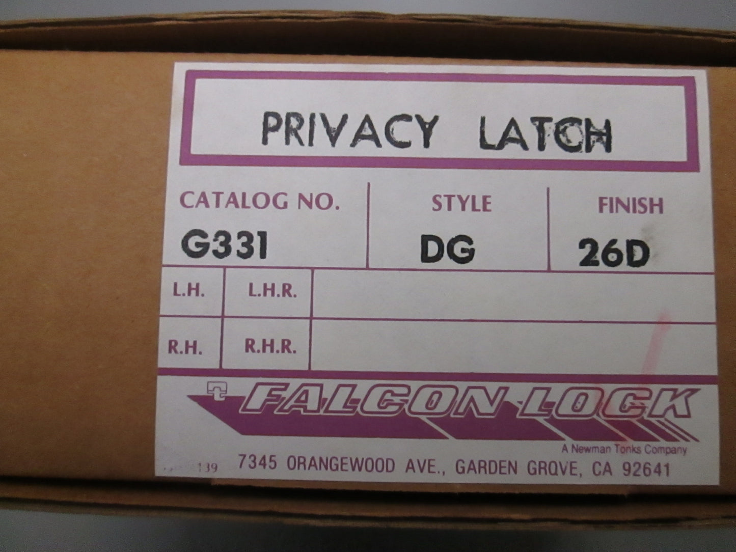 Falcon G331D Privacy Set with Dane Style Levers Satin Chrome