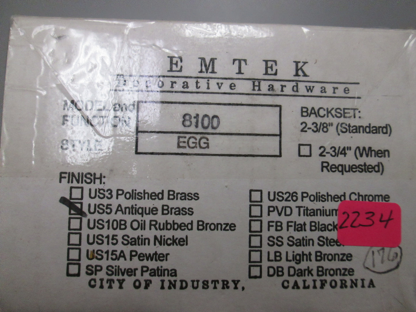 Emtek 8100 Passage Set with Egg Shaped Knobs Antique Brass