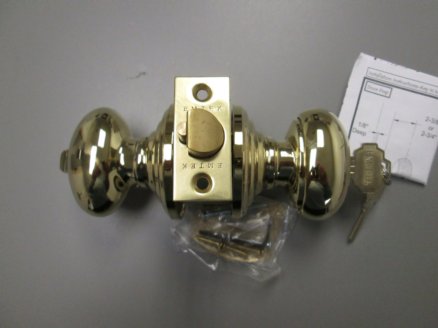 Emtek 5100 Entry Set with Egg Style Knob Titanium Plated Polished Brass
