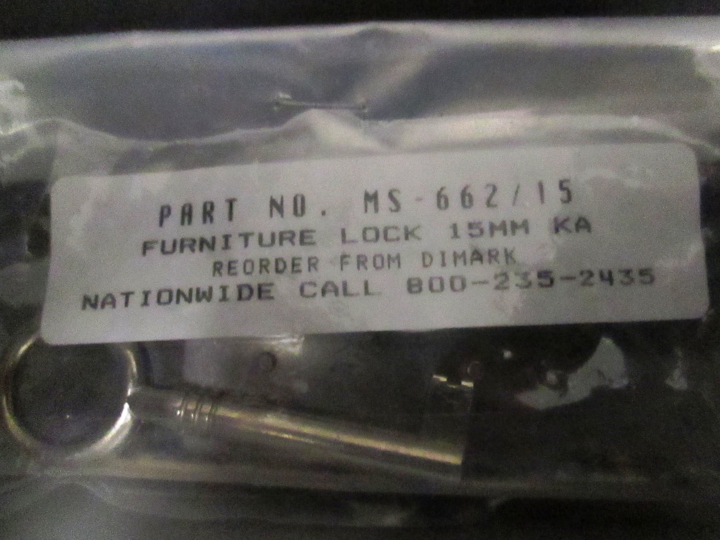 DIMark Industries DI MS 662/15 Full Mortise Cabinet Lock 9/16" Backset