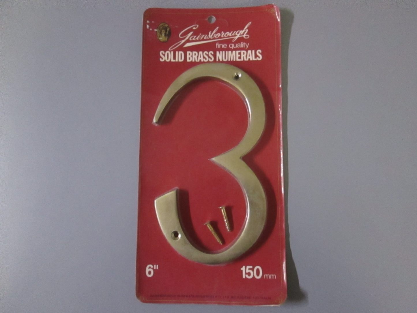 Gainsborough Primum 6 Inch House NUmber in Solid Brass