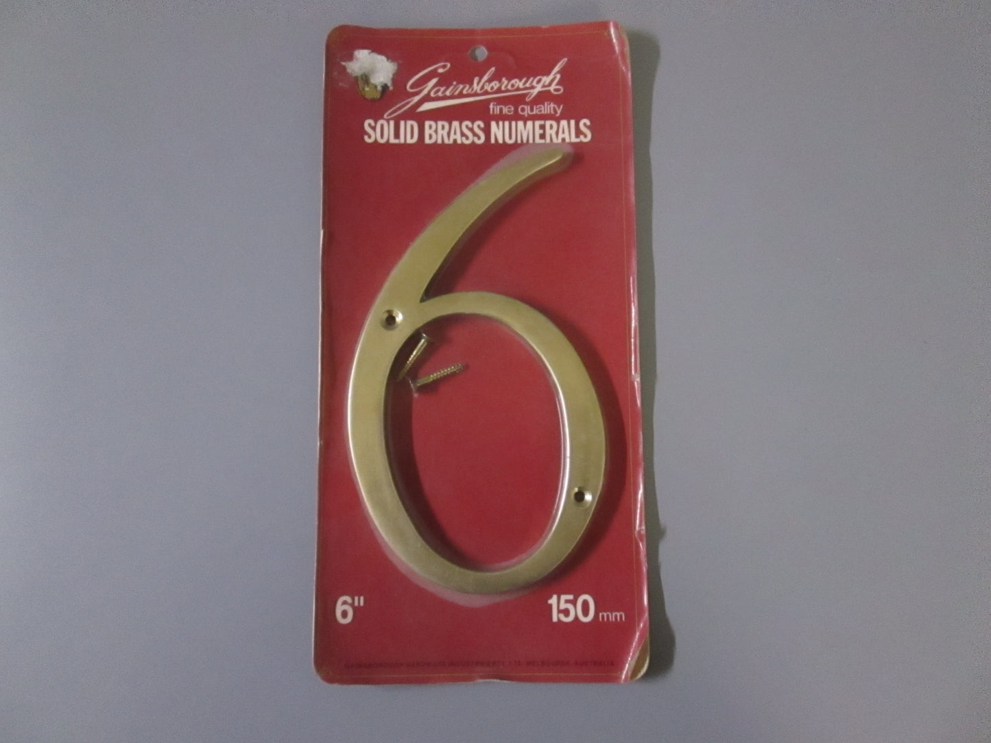Gainsborough Primum 6 Inch House NUmber in Solid Brass