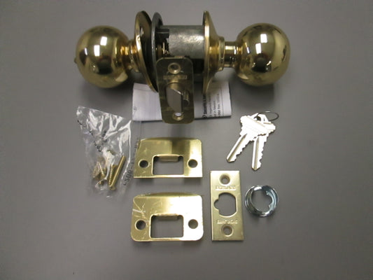 Schlage F Series Keyed Entry Set with Orbit Style Knobs