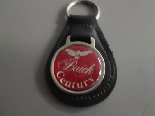 Vintage Leather Fob Key Holder for Buick Century Red