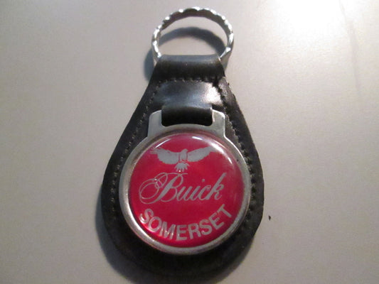 Vintage Leather Fob Key Holder for Buick  Somerset Red