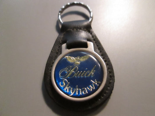 Vintage Leather Fob Key Holder for Buick  Skyhawk Blue