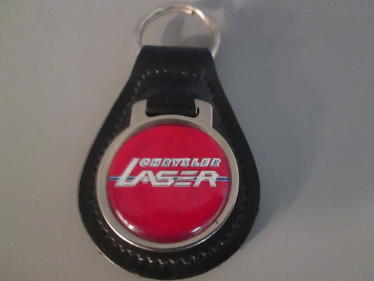 Vintage Leather Fob Key Holder for Chrysler Laser Red