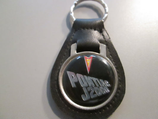 Vintage Leather Fob Key Holder for Pontiac J2000 BLACK