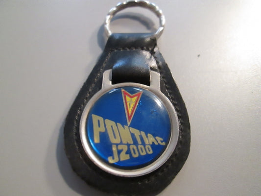 Vintage Leather Fob Key Holder for Pontiac J2000 BLUE