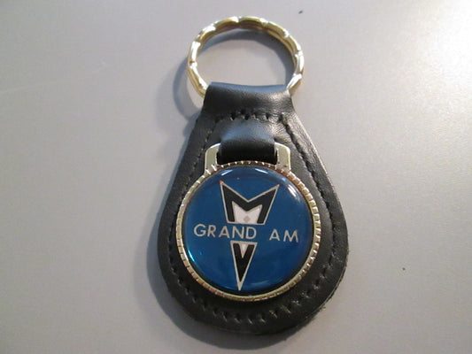 Vintage Leather Fob Key Holder for Pontiac Grand Am Blue