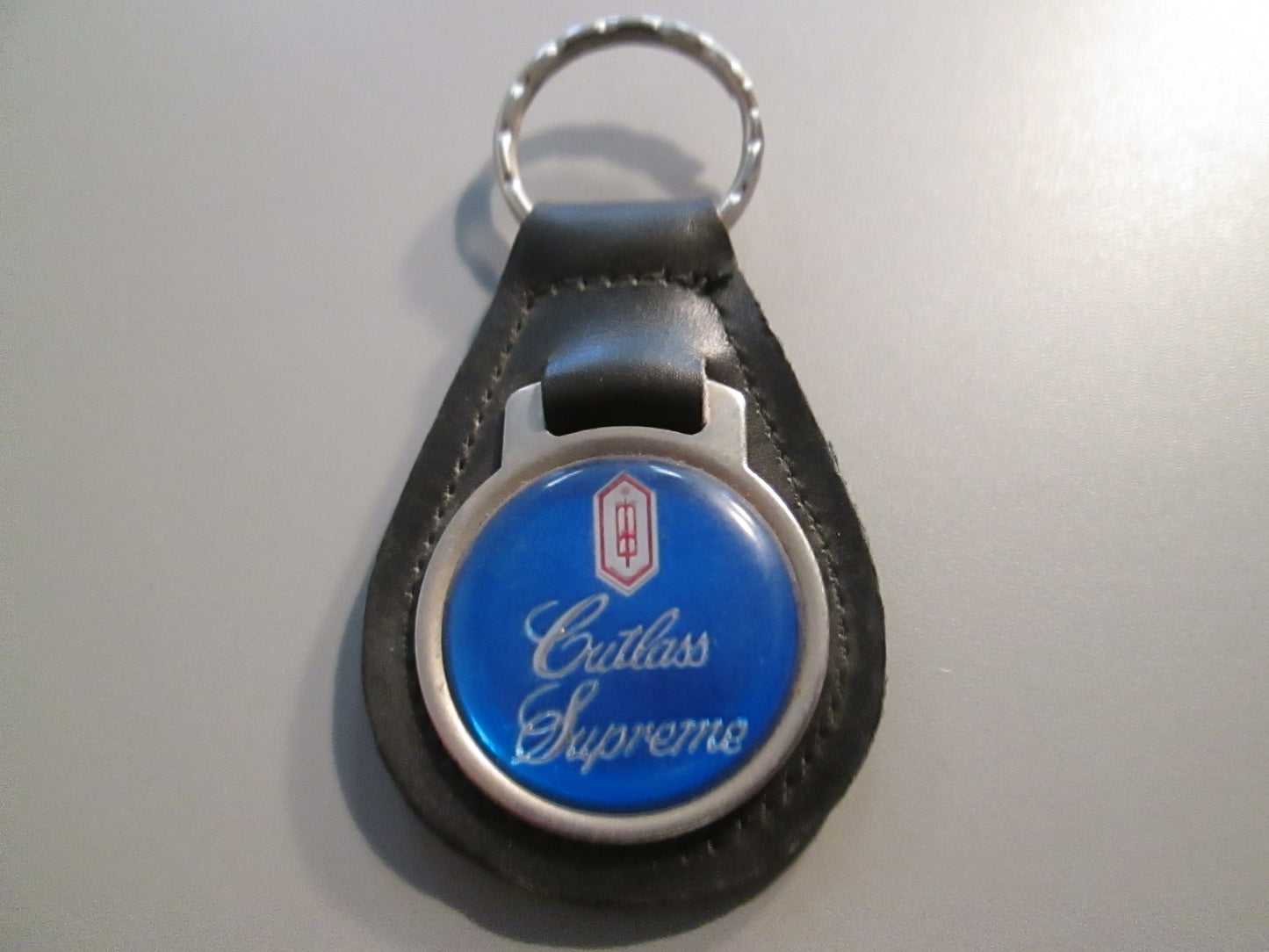 Vintage Leather Fob Key Holder for Oldsmobile Cutlass Supreme Blue