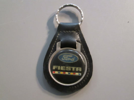 Vintage Leather Fob Key Holder for Ford Fiesta
