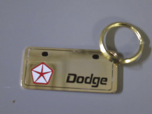 Brass License Plate with Dodge Logo