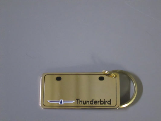 Brass License Plate with Thunderbird Logo