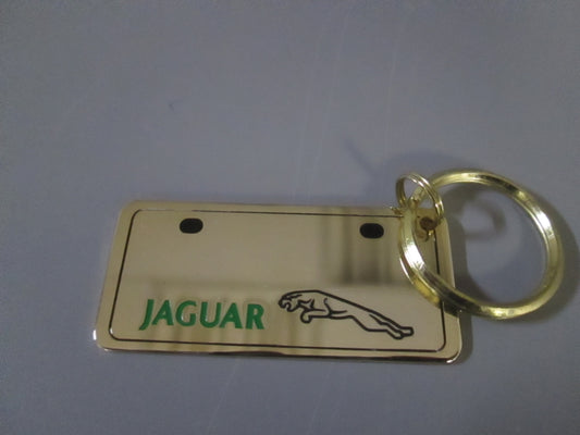 Brass License Plate with Jaguar Logo
