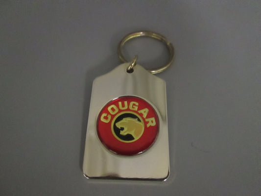 Brass Key Fob with Cougar Logo Red