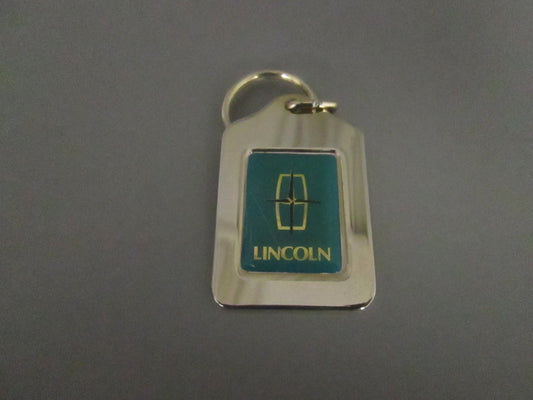 Brass Key Fob with Lincoln Logo Green