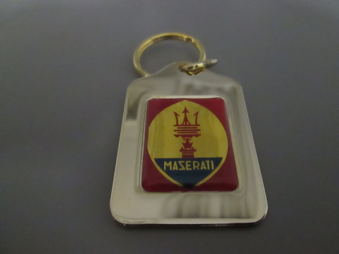 Brass Fob with Maserati Logo Rectangular