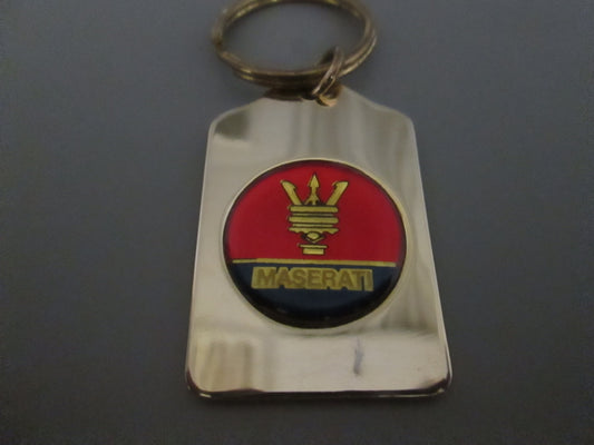 Brass Fob with Maserati Logo Round