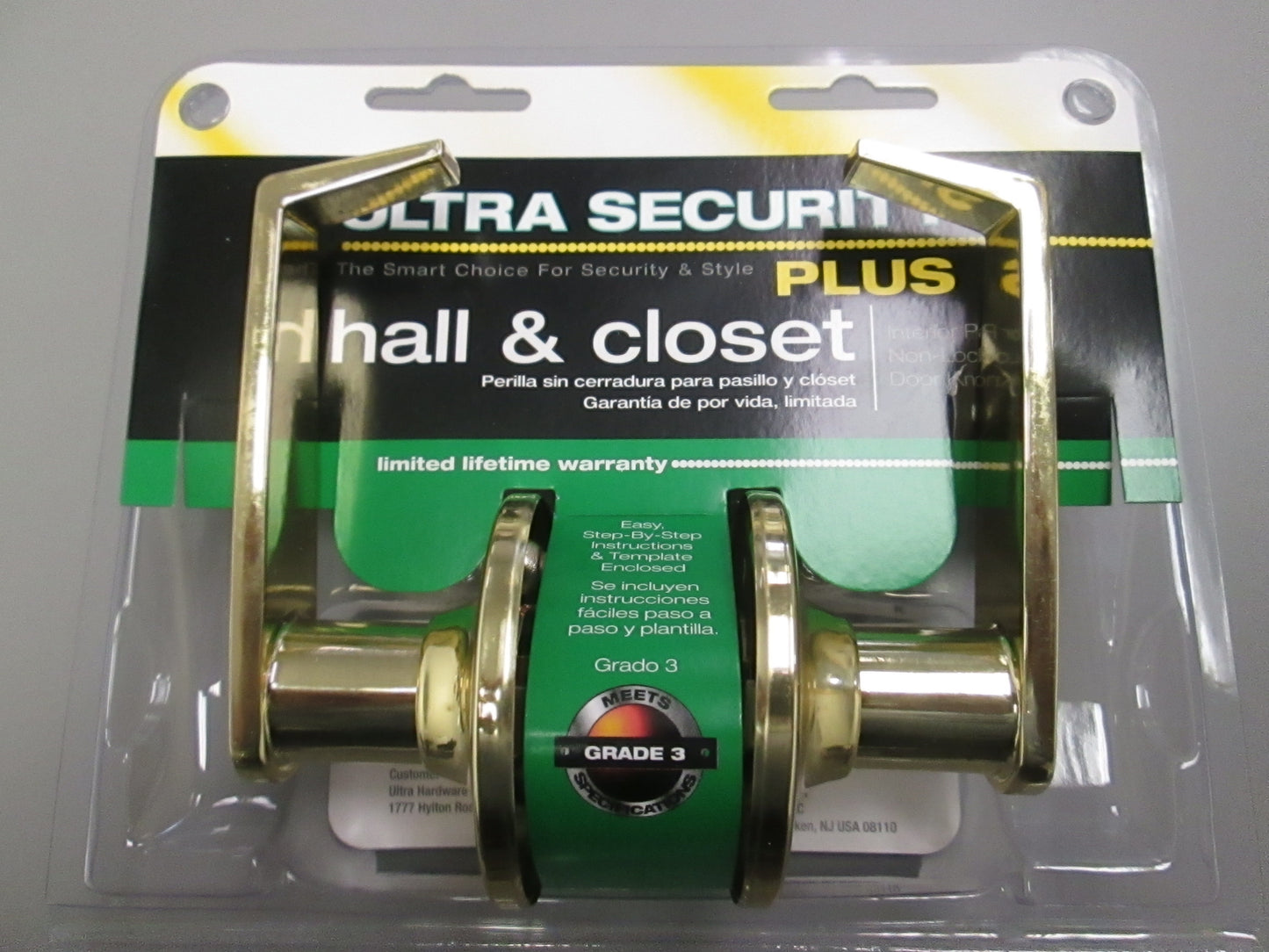 Ultra 44456 Light Duty Passage Set with Bentonian Style Levers Polished Brass
