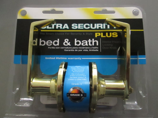 Ultra 44457 Light Duty Privacy Set with Bentonian Style Levers Polished Brass