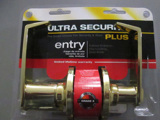 Ultra 44455 Keyed Entry Set with Bentonian Style Lever Polished Brass